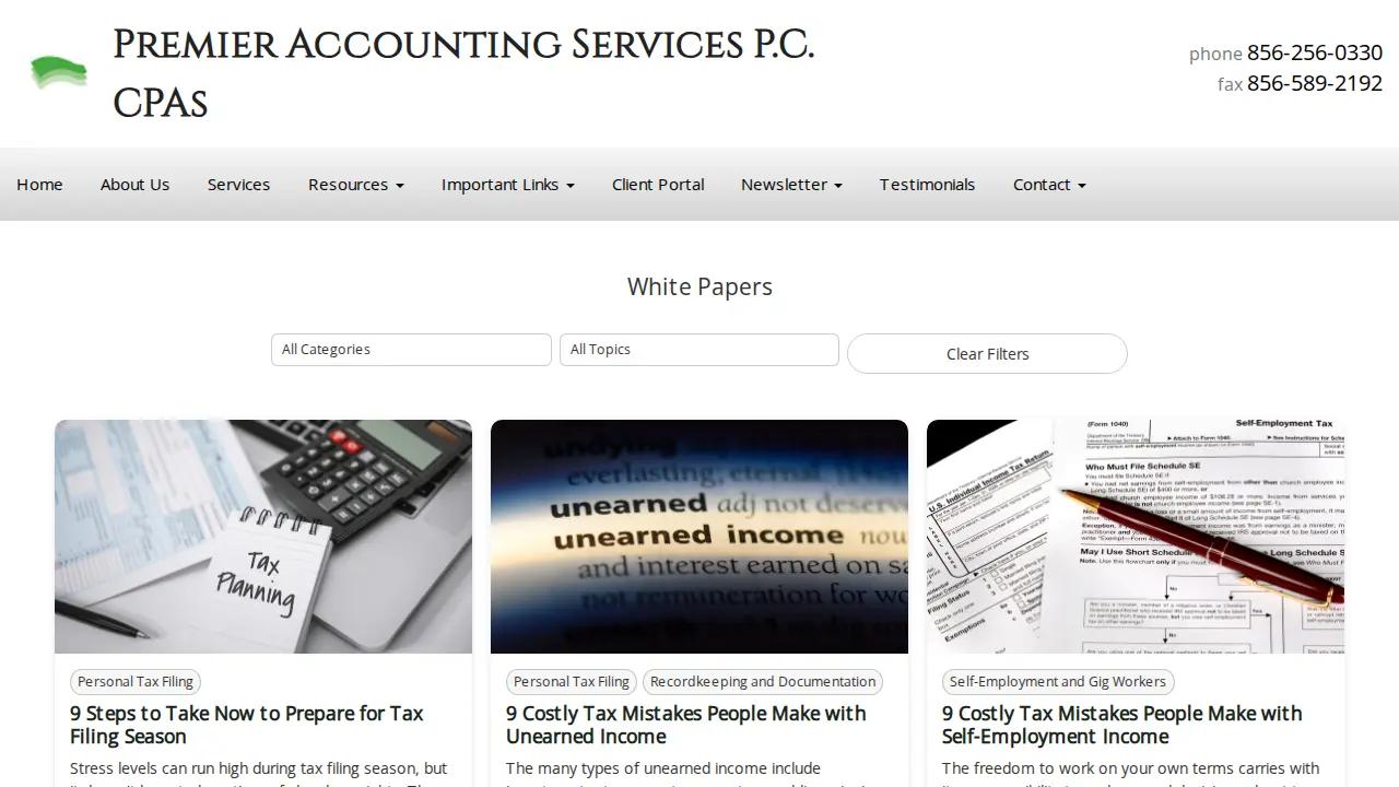 Premier Accounting Services Pc page