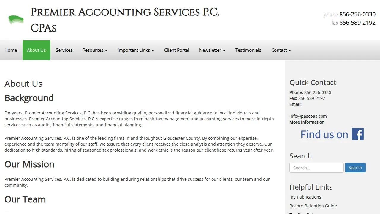 Premier Accounting Services Pc page