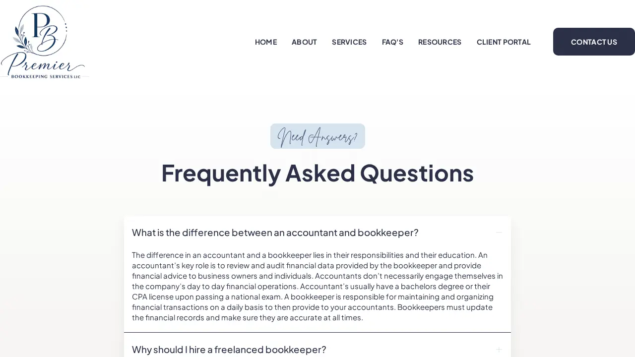 Premier Bookkeeping Services, LLC page