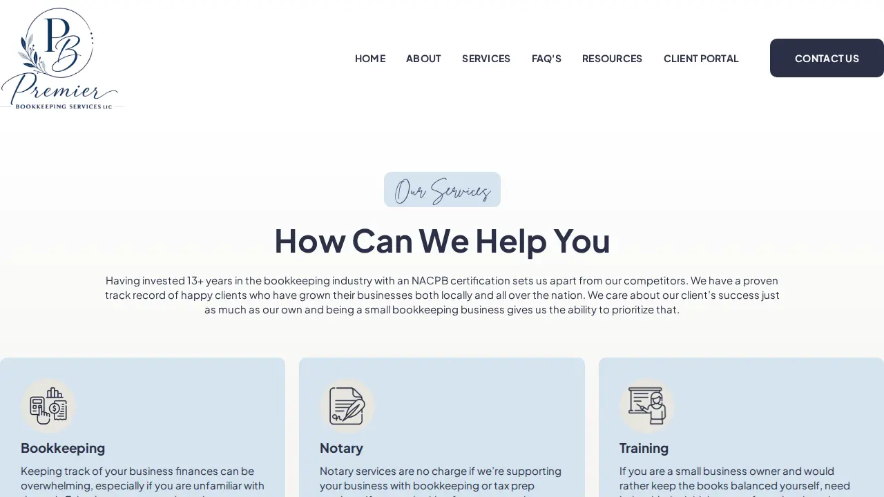 Premier Bookkeeping Services, LLC page