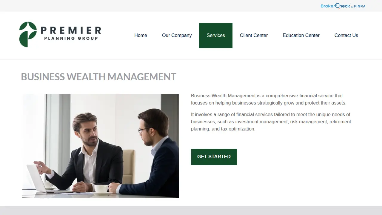 Premier Planning Group page