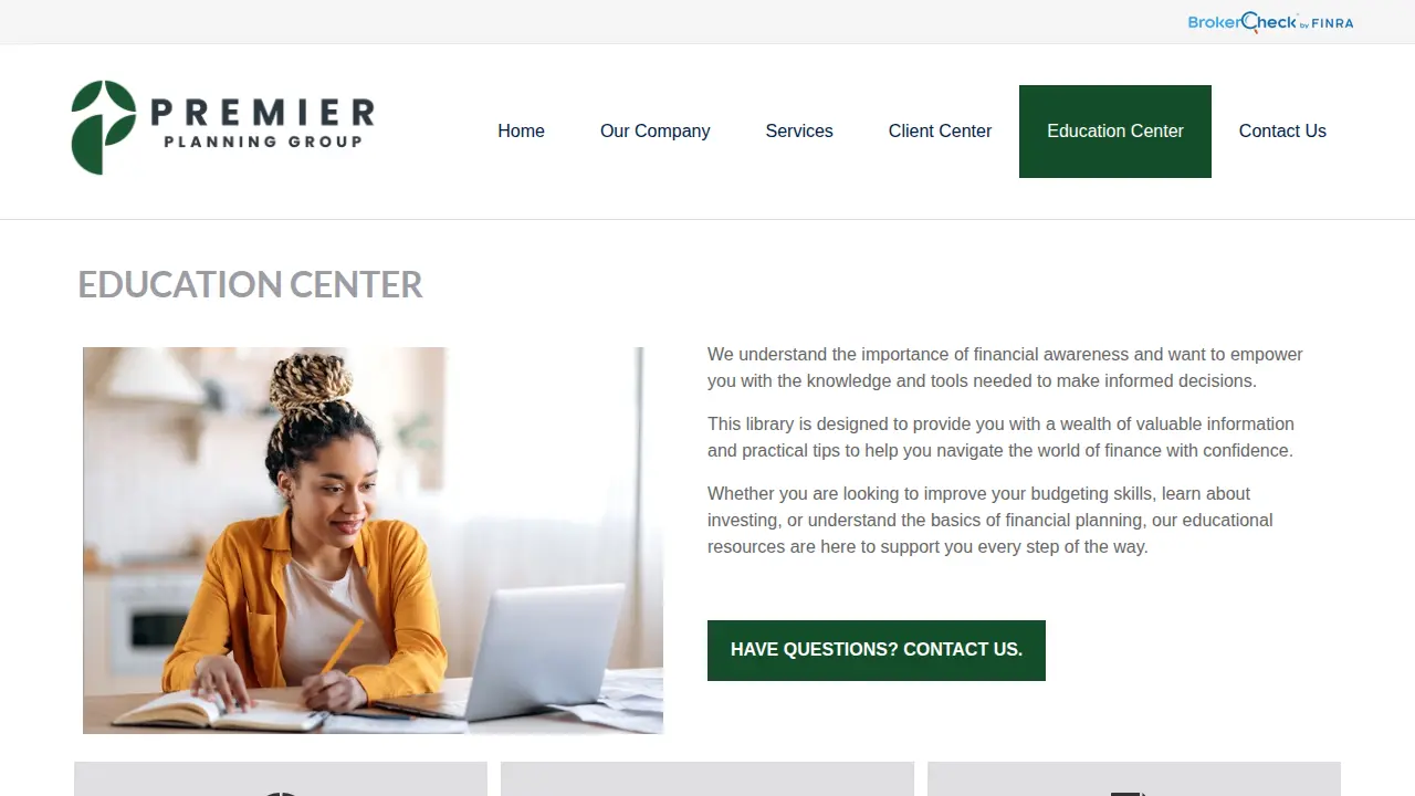Premier Planning Group page
