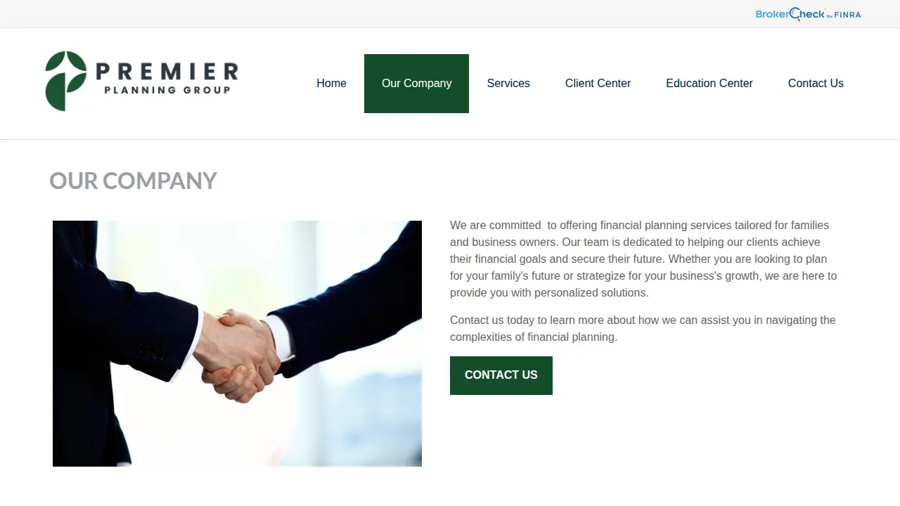 Premier Planning Group page