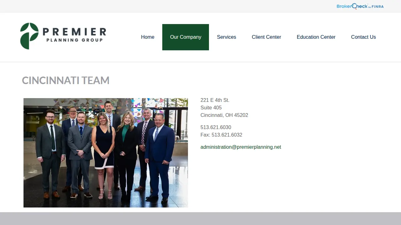 Premier Planning Group page
