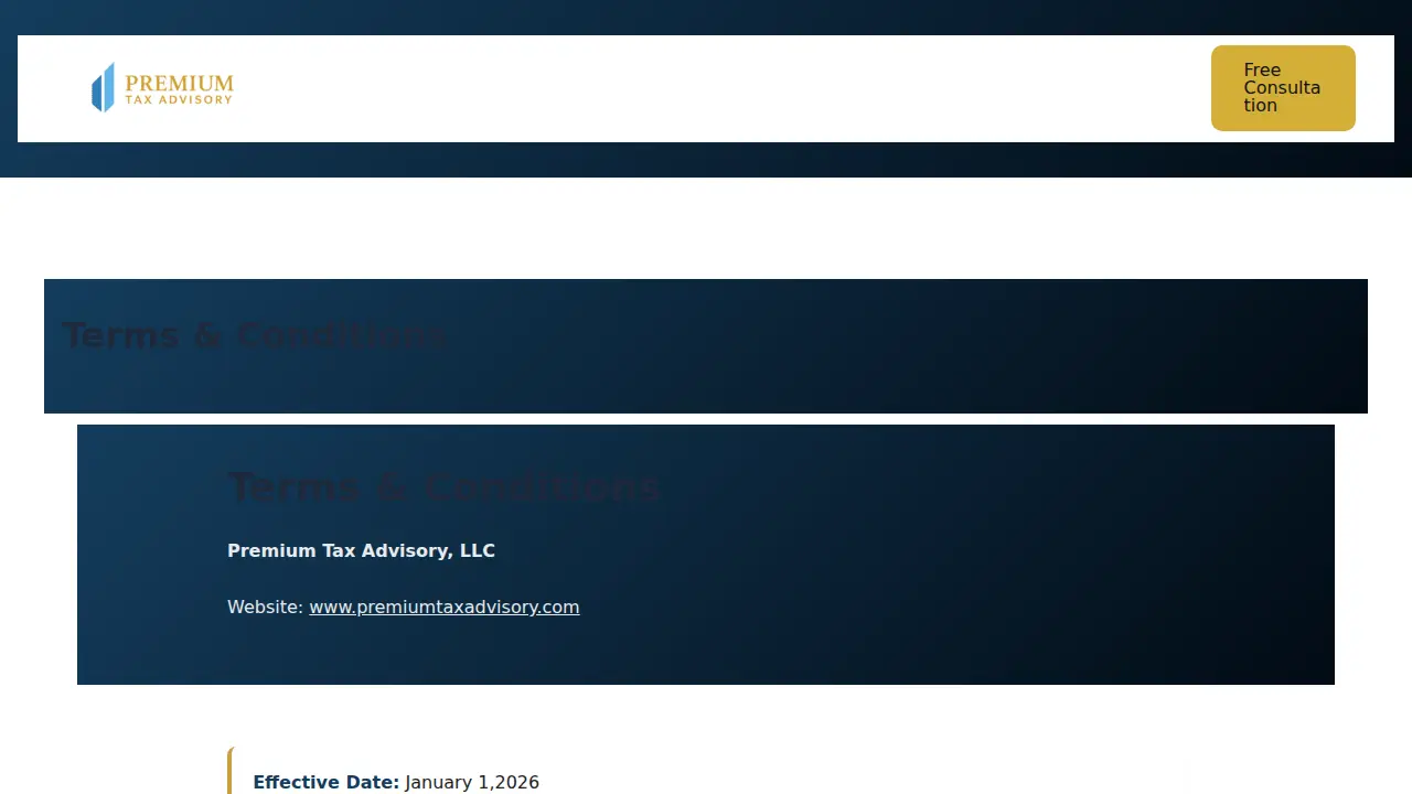 Premium Tax Advisory page