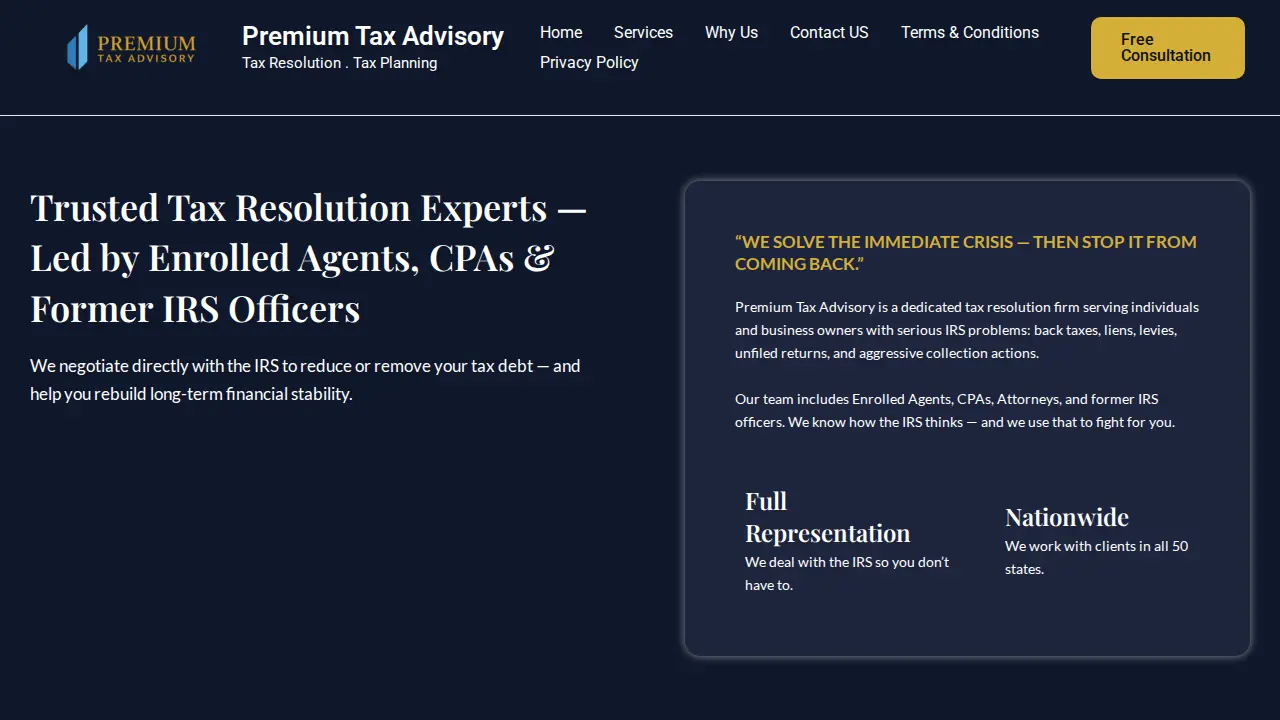 Premium Tax Advisory
