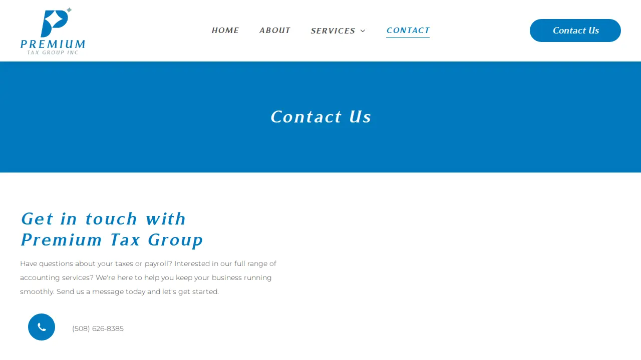 Premium Tax Group | Accountant | Contabilidade | Contador page