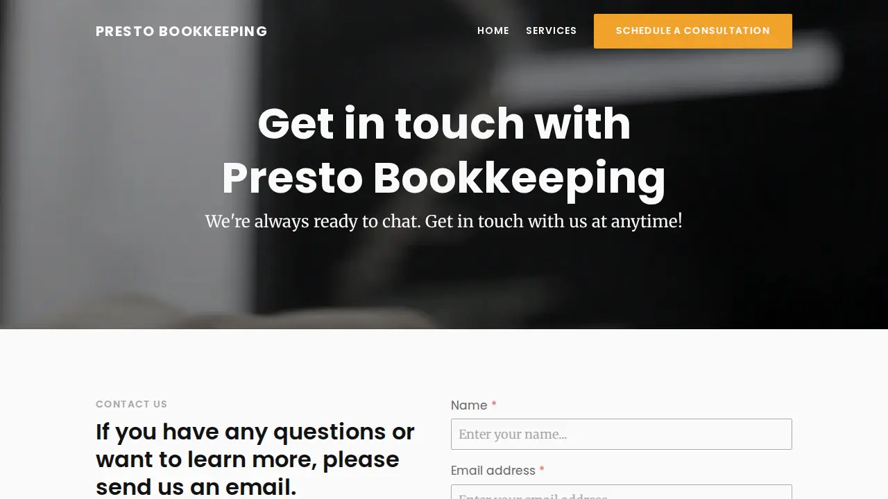 Presto Bookkeeping, LLC page