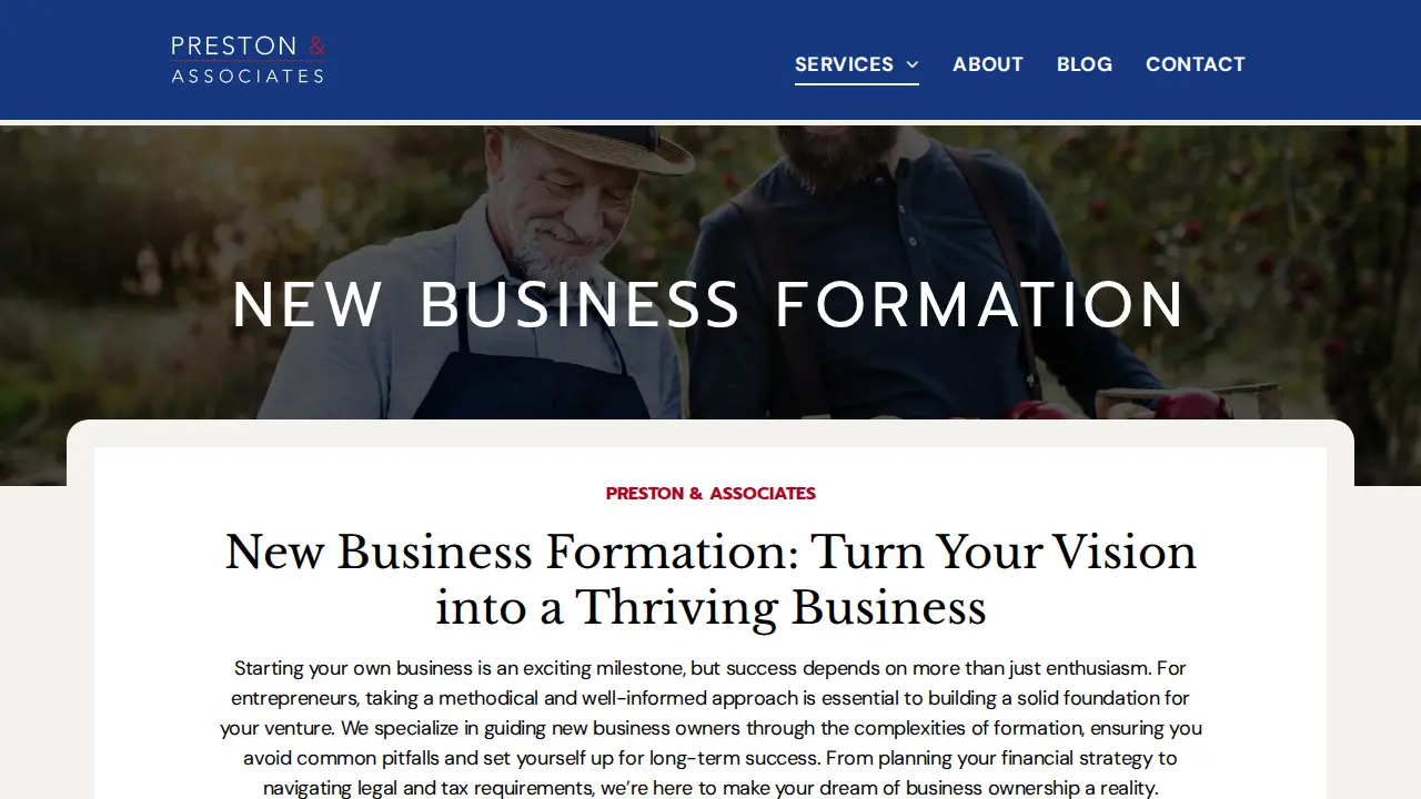 Preston & Associates page