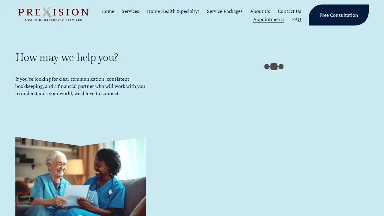 Prexision CPA & Bookkeeping Services page