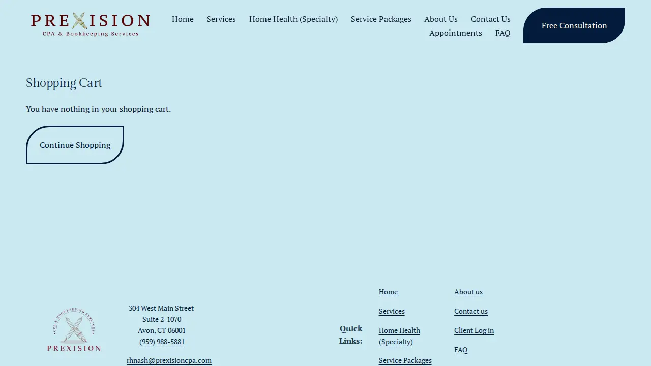 Prexision CPA & Bookkeeping Services page