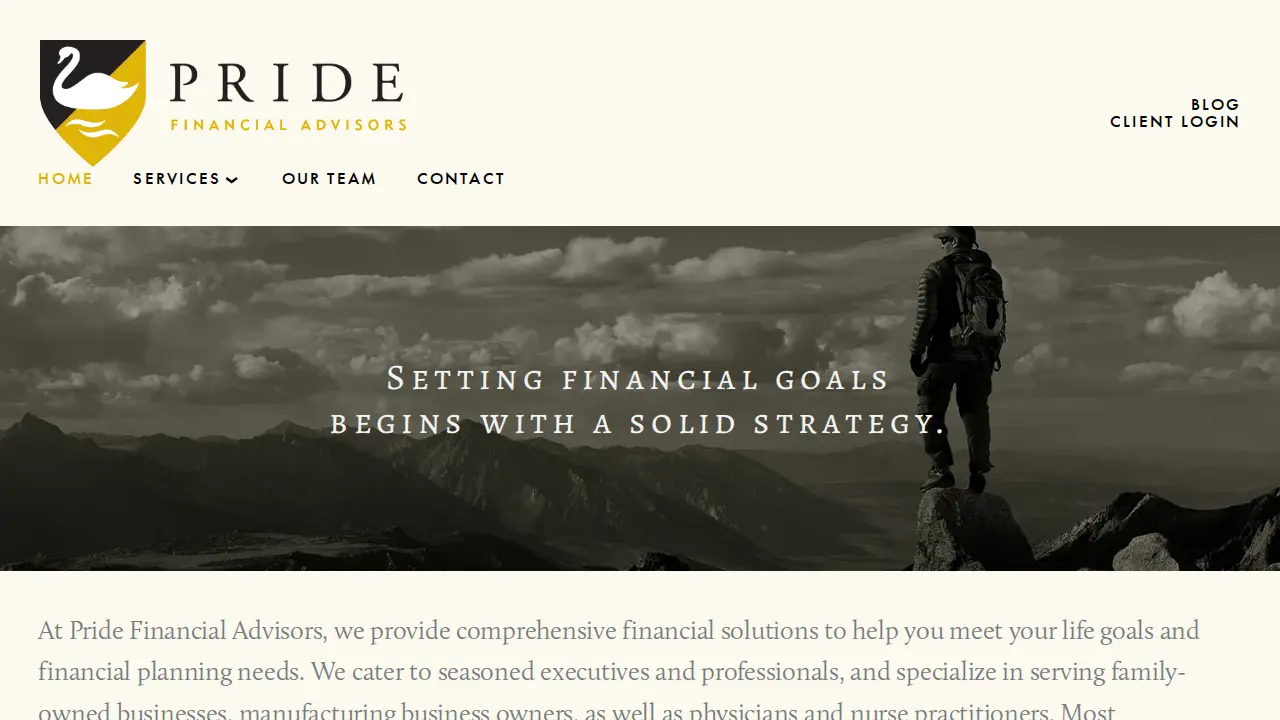 Pride Financial Advisors page