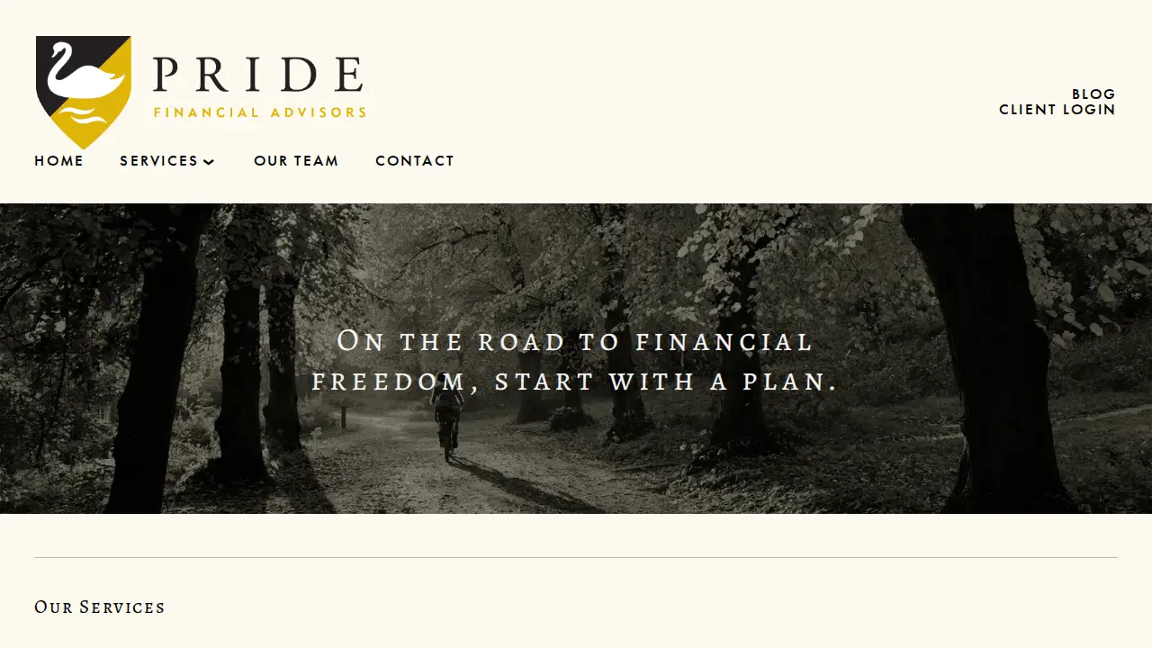 Pride Financial Advisors page