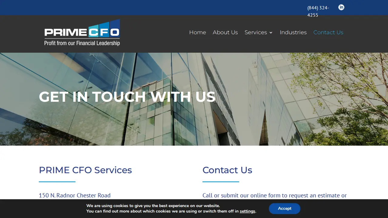 Prime CFO Services page