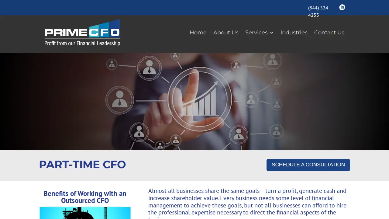 Prime CFO Services page
