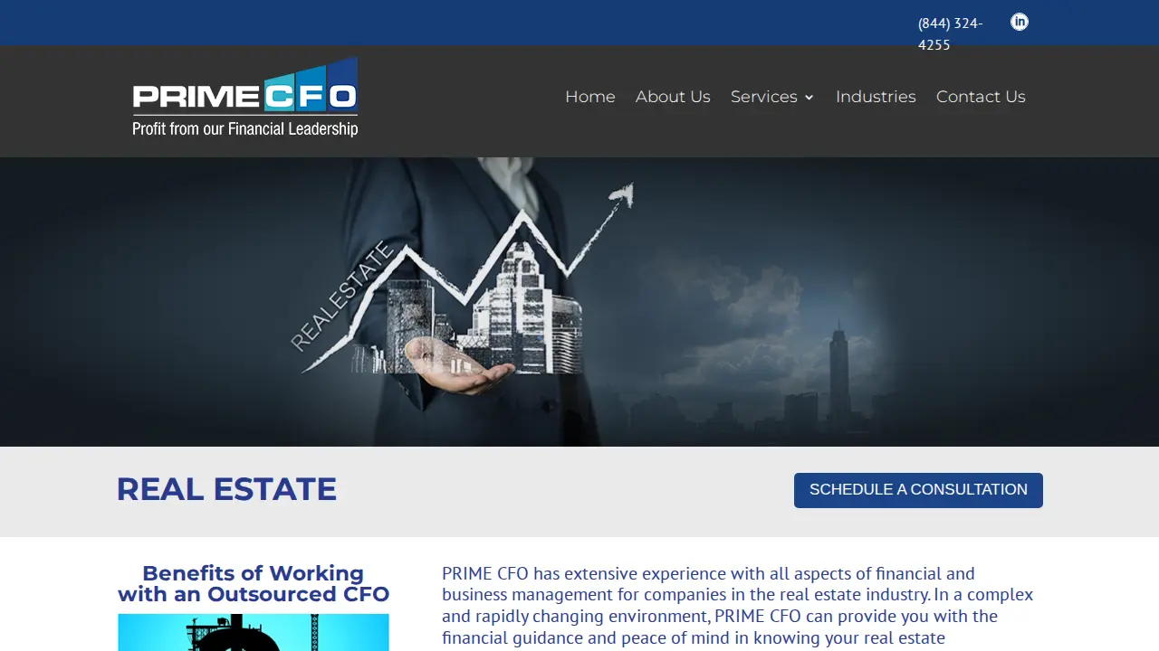 Prime CFO Services page