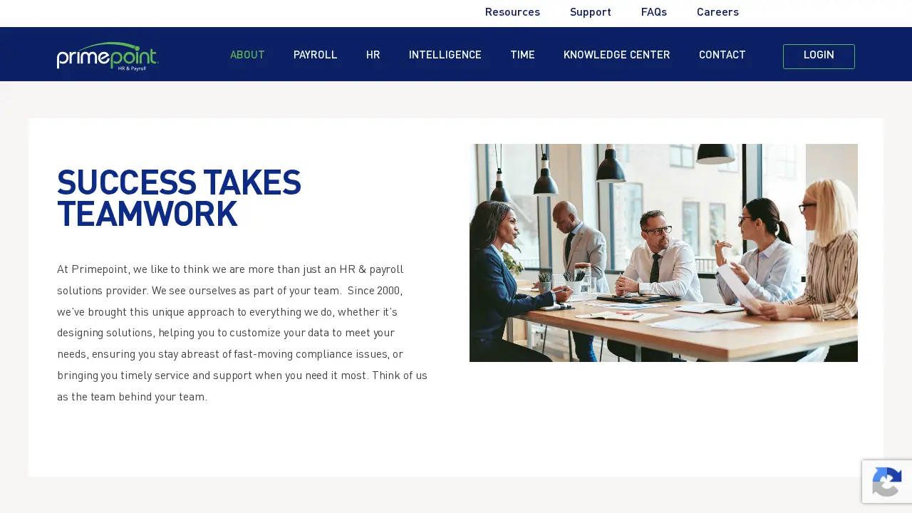 Primepoint HRMS & Payroll page