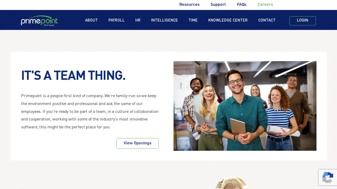 Primepoint HRMS & Payroll page