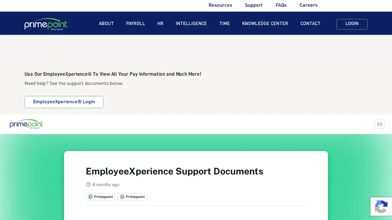 Primepoint HRMS & Payroll page