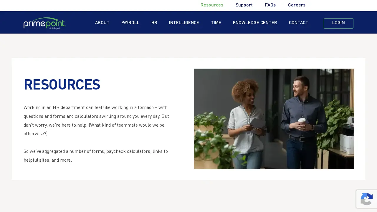 Primepoint HRMS & Payroll page