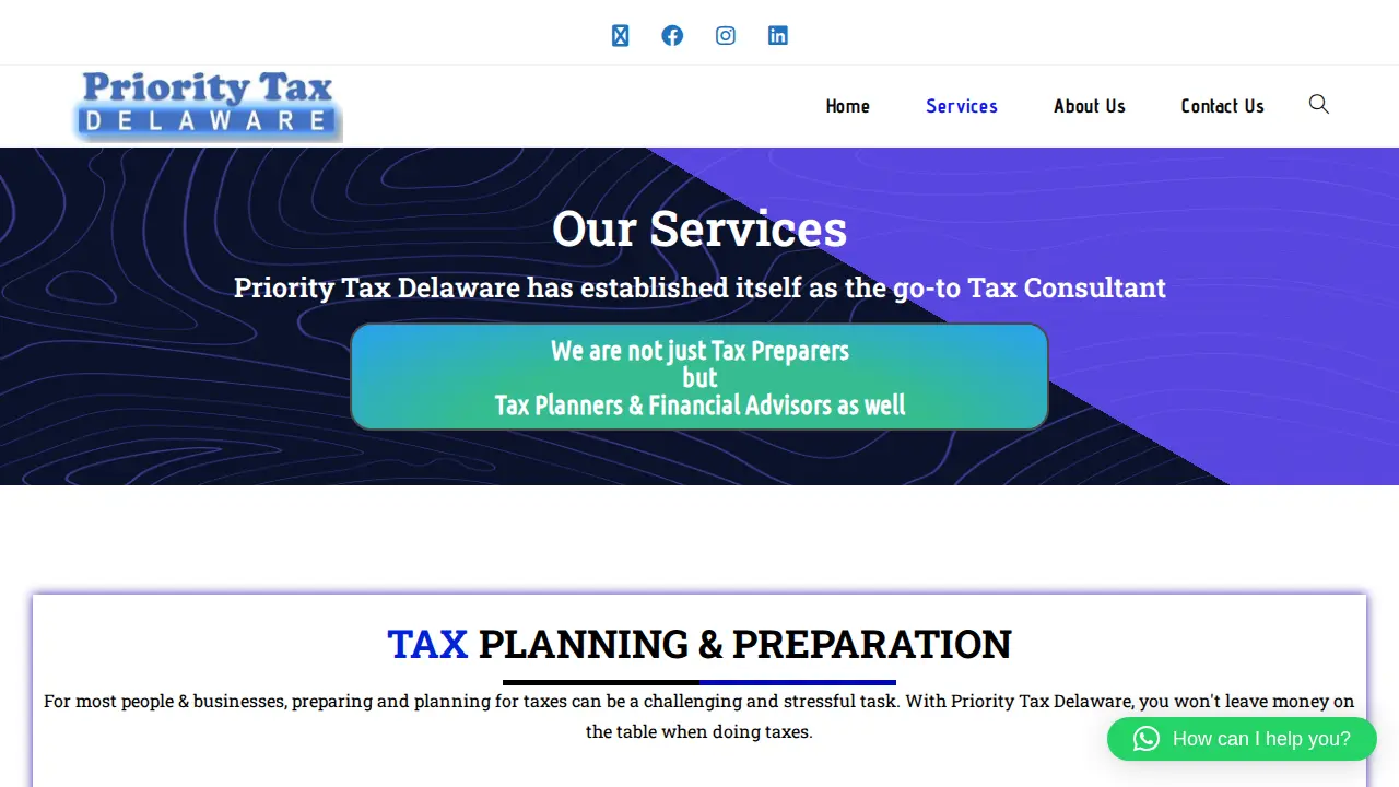 Priority Tax Advisors, Delaware page
