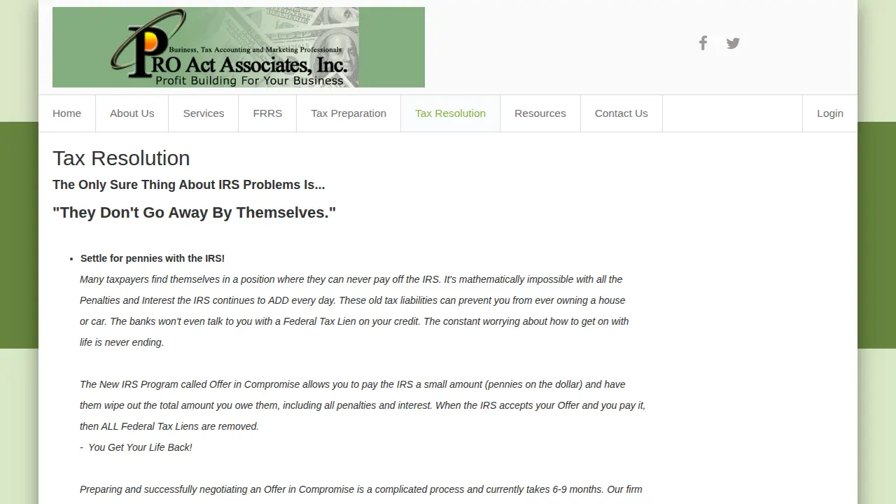 Pro Act Associates, Inc. page