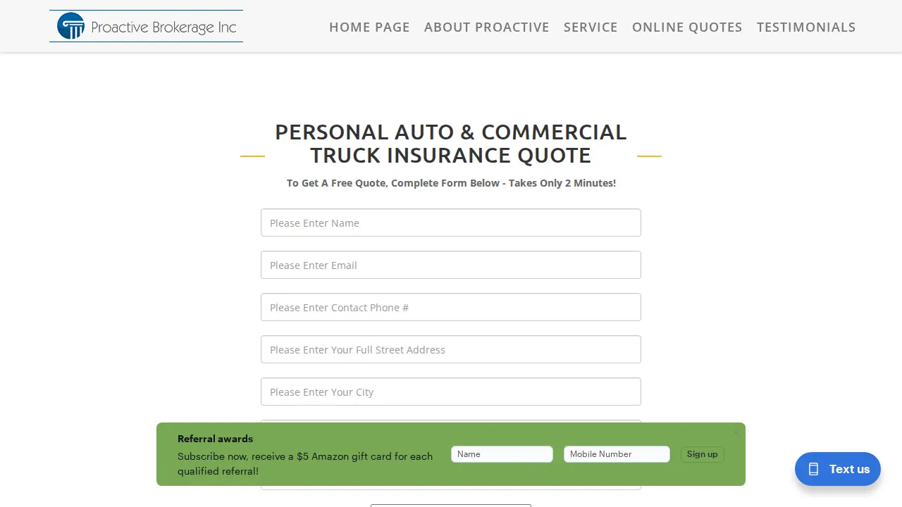 Proactive Brokerage Inc page