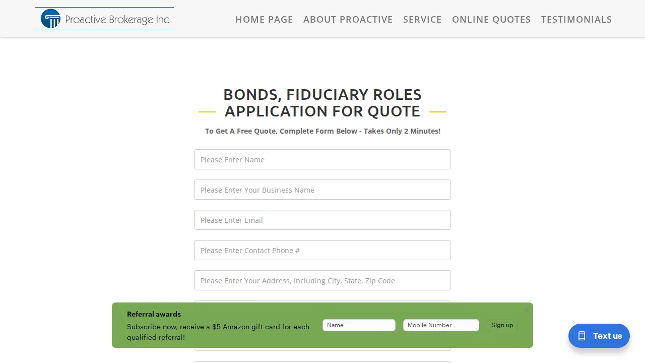 Proactive Brokerage Inc page
