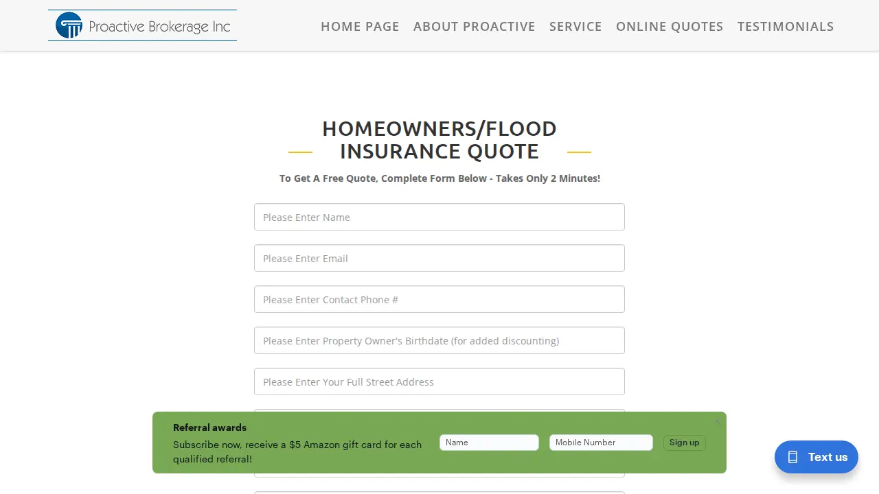 Proactive Brokerage Inc page
