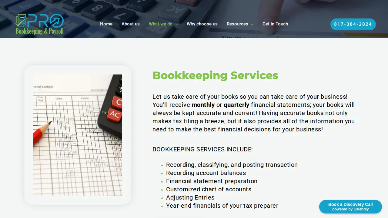 Pro Bookkeeping & Payroll page