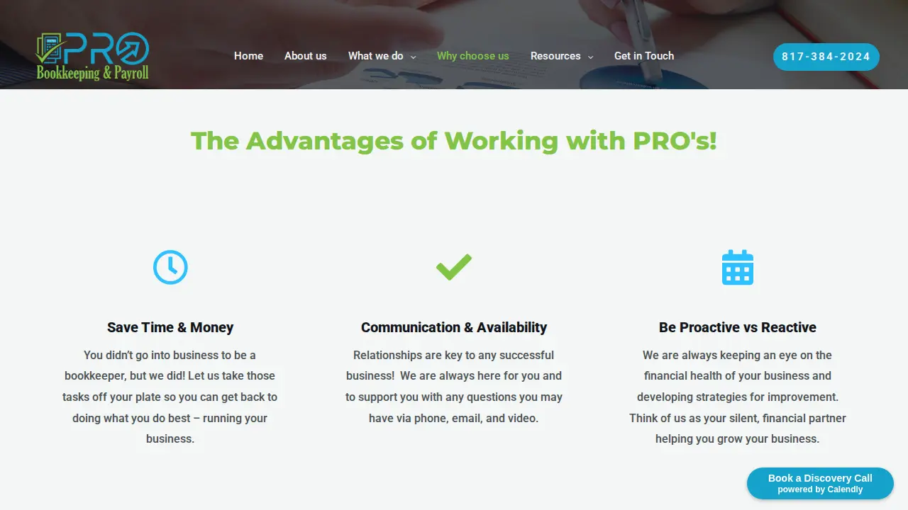 Pro Bookkeeping & Payroll page
