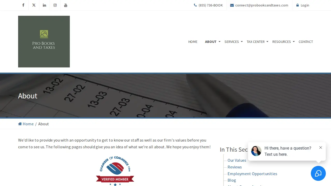 Professional Bookkeeping & Tax Assistants page