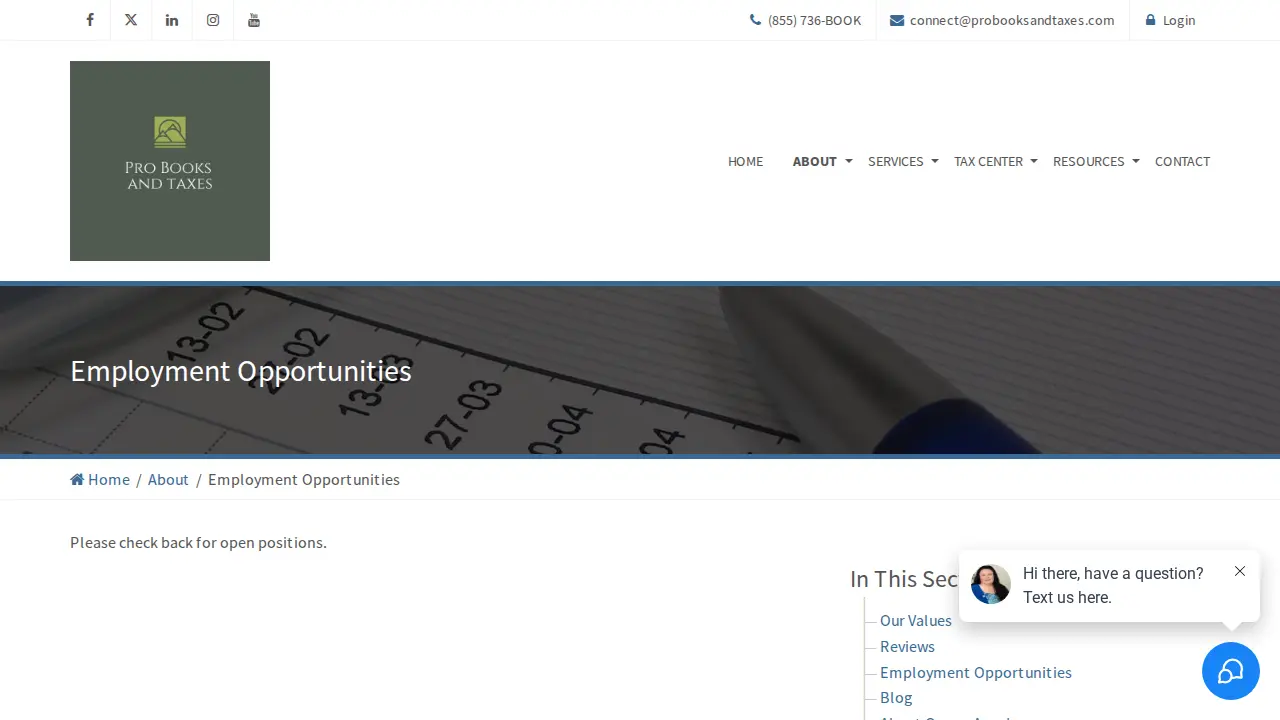 Professional Bookkeeping & Tax Assistants page