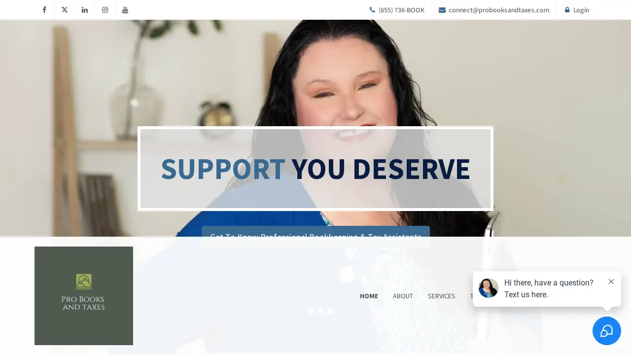 Professional Bookkeeping & Tax Assistants page