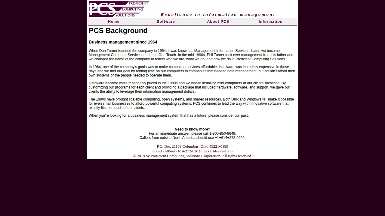 Proficient Computing Solutions page