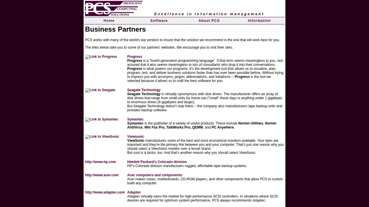 Proficient Computing Solutions page