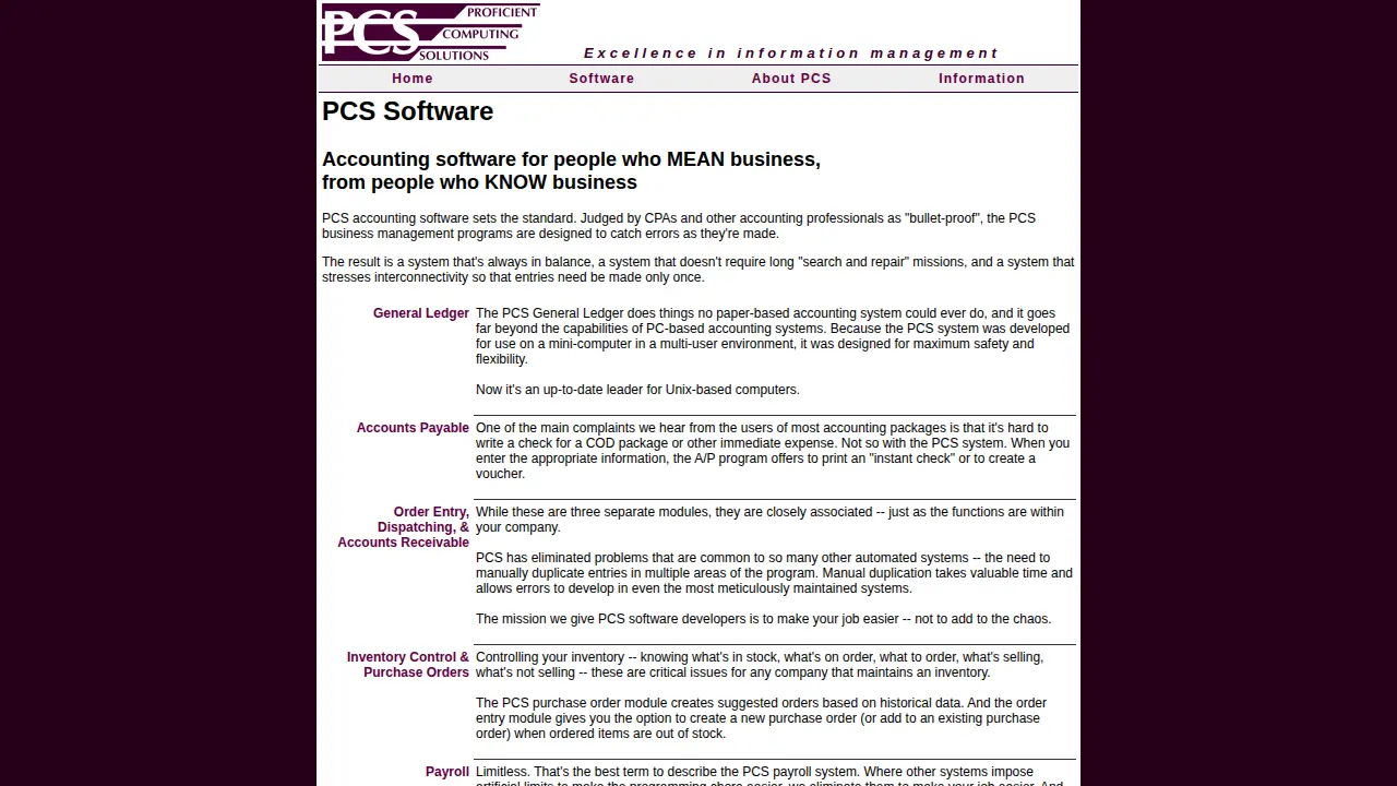 Proficient Computing Solutions page