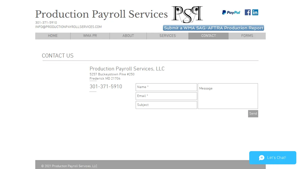 Production Payroll Services, LLC page
