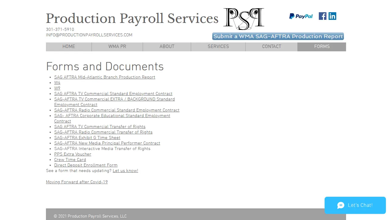 Production Payroll Services, LLC page