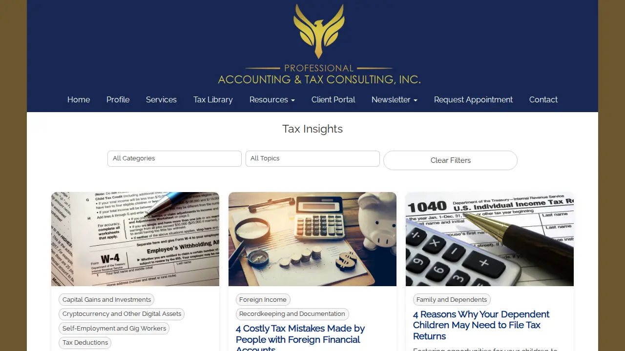 Professional Accounting & Tax Consulting, Inc. page