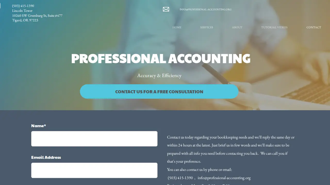 Professional Accounting LLC page