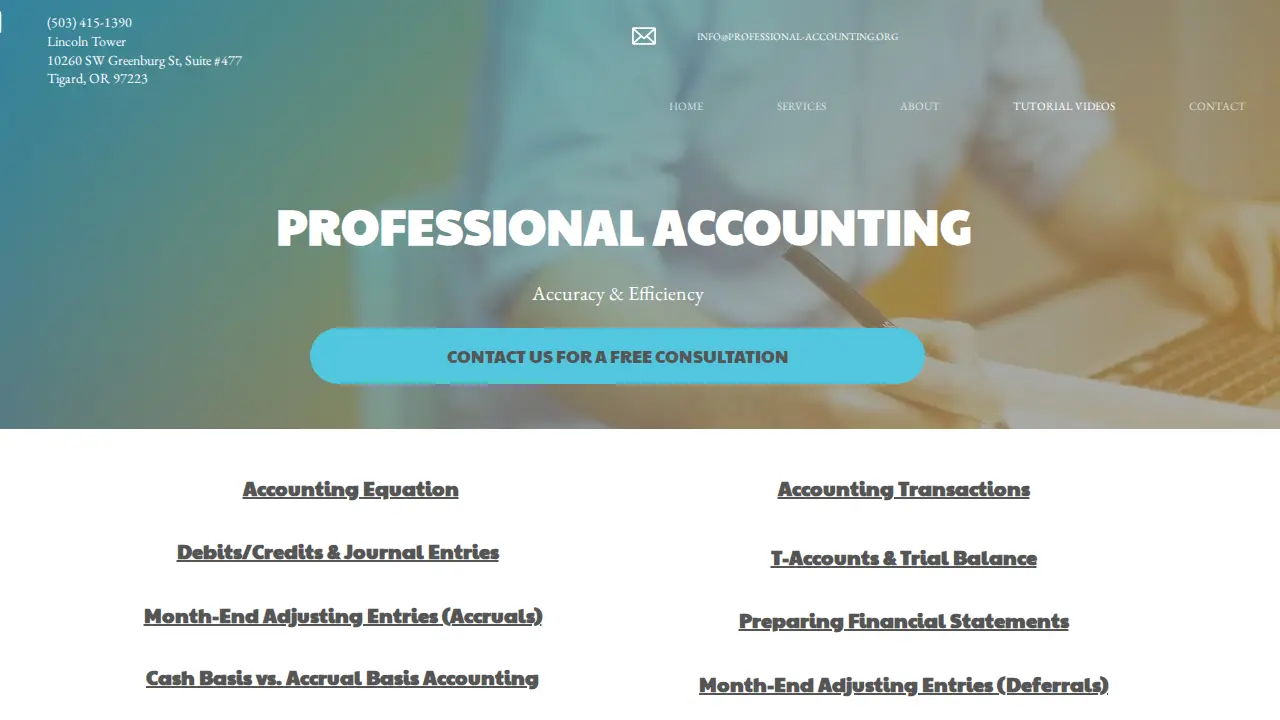 Professional Accounting LLC page