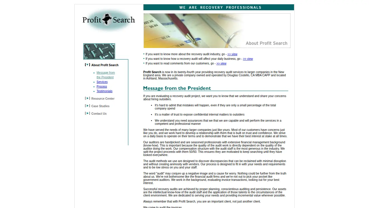 Profit Search Inc page