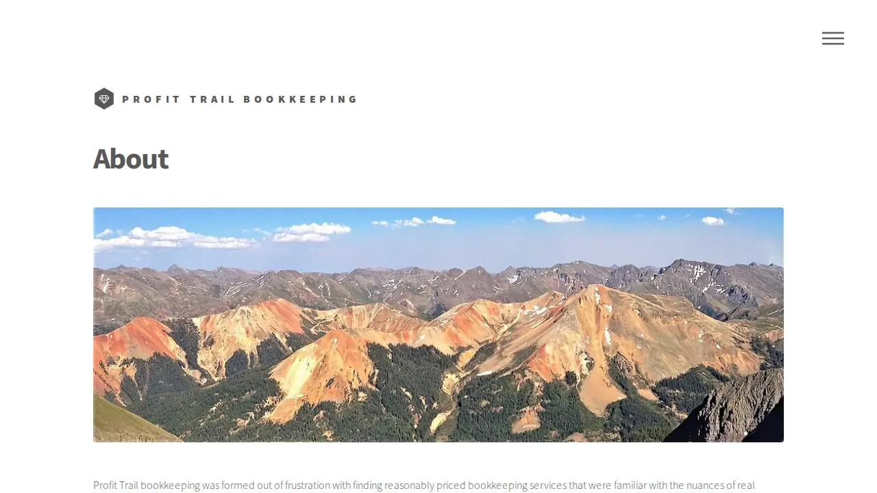 Profit Trail Bookkeeping page