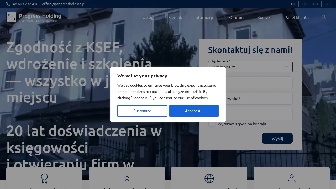 Progress Holding Sp. z o.o. - Accounting office in Poland page