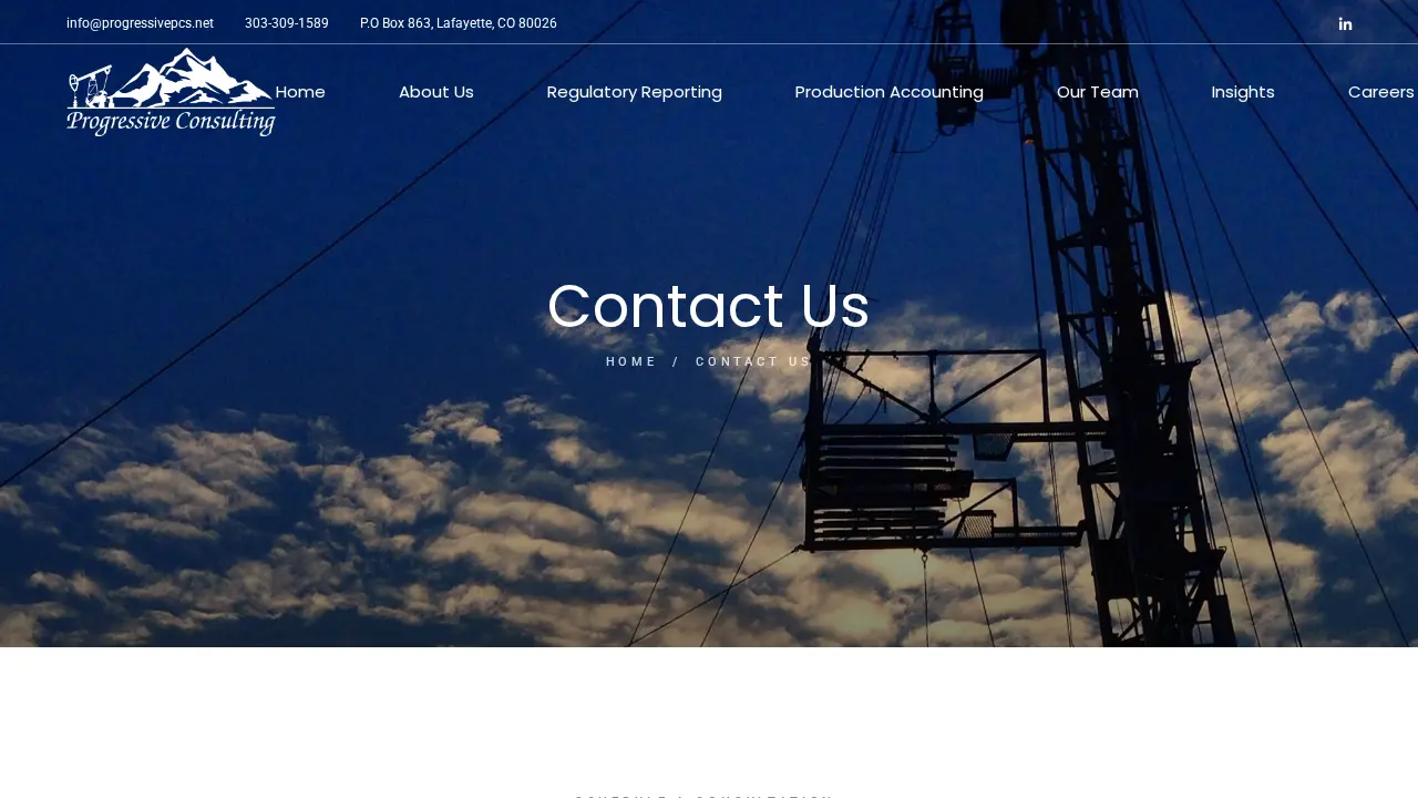 Progressive Consulting page