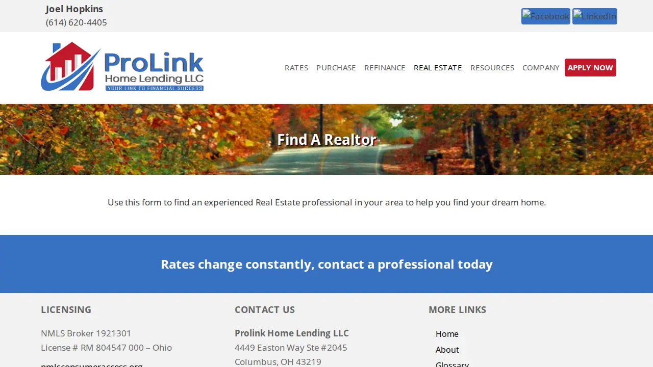 Prolink Home Lending LLC page