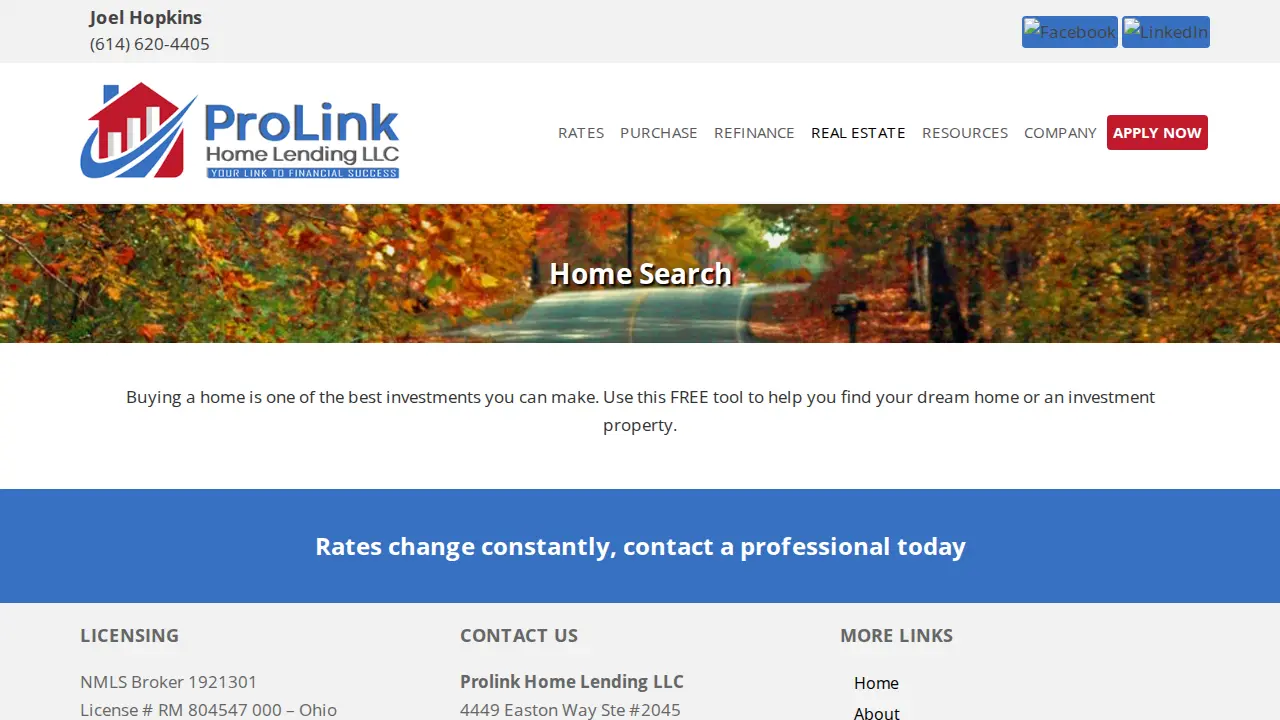 Prolink Home Lending LLC page