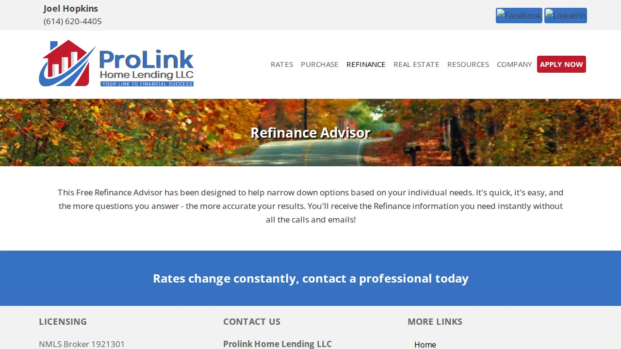 Prolink Home Lending LLC page