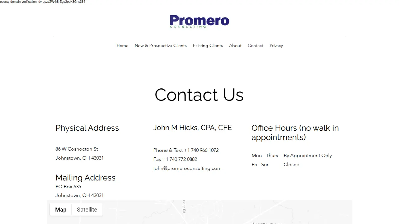 Promero Consulting, LLC page